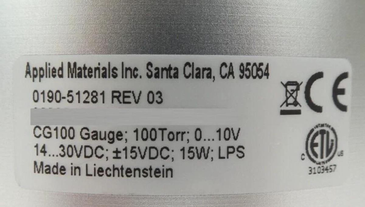 Used AMAT Applied Materials 0190-51281 Capacitance Gauge Inficon CG100 Working Spare