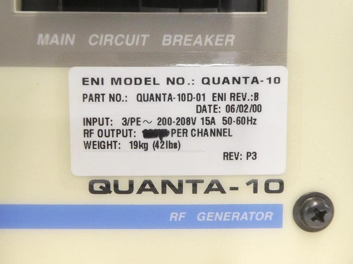 Refurbished QUANTA-10 ENI Power Systems QUANTA-10D-01 100W RF Generator Dual Channel Refurb