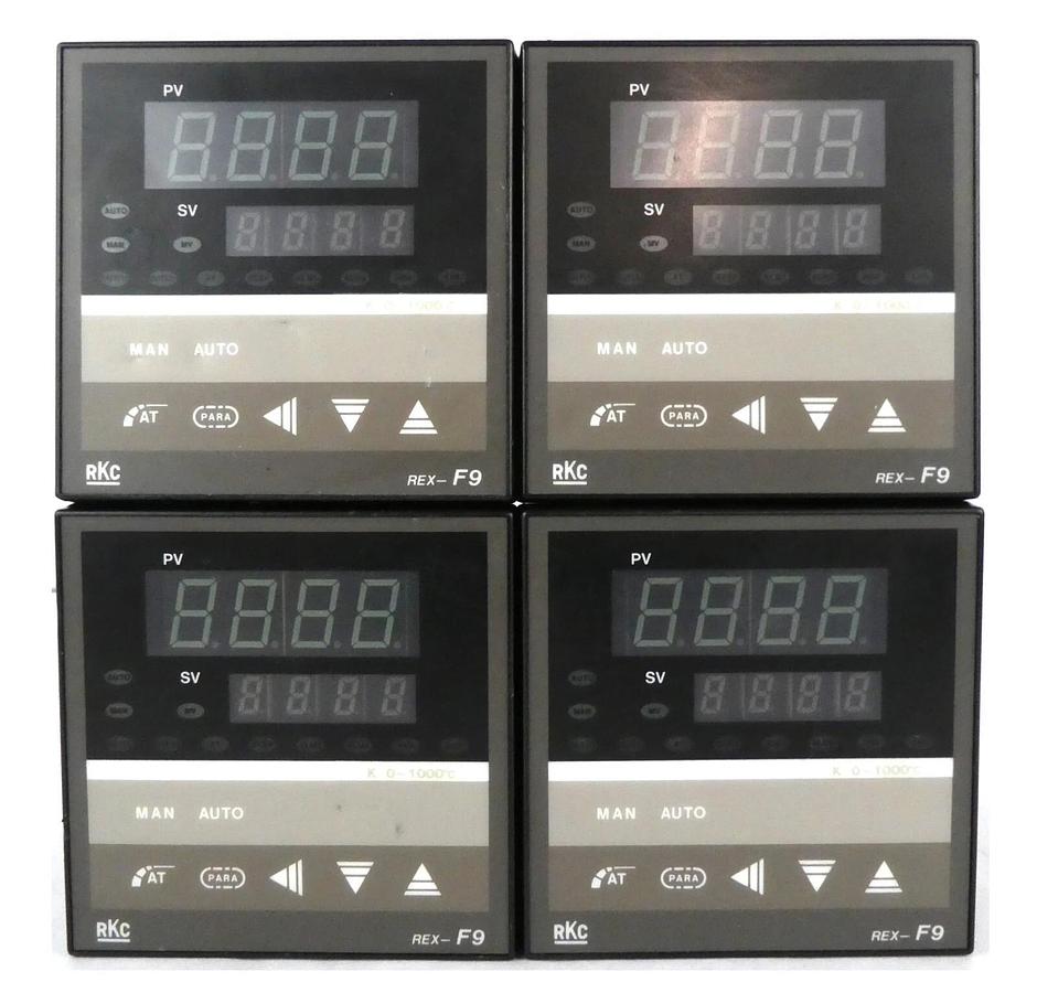 Used RKC Instruments Inc. REX-F9 Electronic Temperature Controller Lot of 4 Working