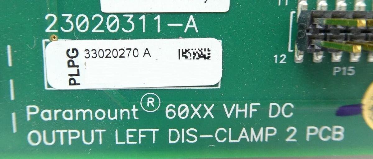 Used AE Advanced Energy 23020311-A Paramount Output Left DIS-Clamp 2 PCB 33020270