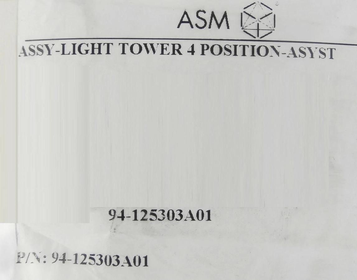 ASM 94-125303A01 Asyst 4-Position Light Tower Patlite New Surplus