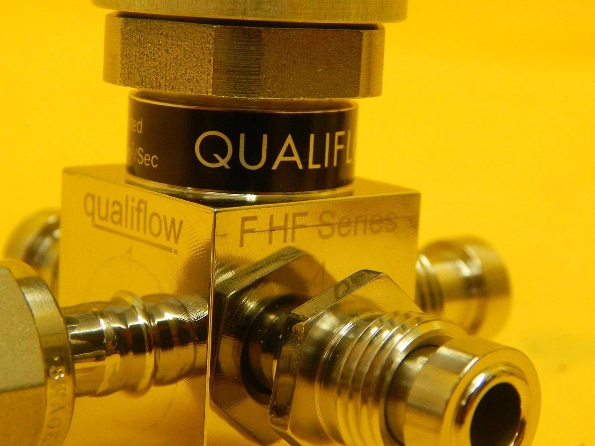 Used Qualiflow F HF Series 4-Way Pneumatic Valve 2x10-9atm.cm3/S?ec Lot of 3 Used