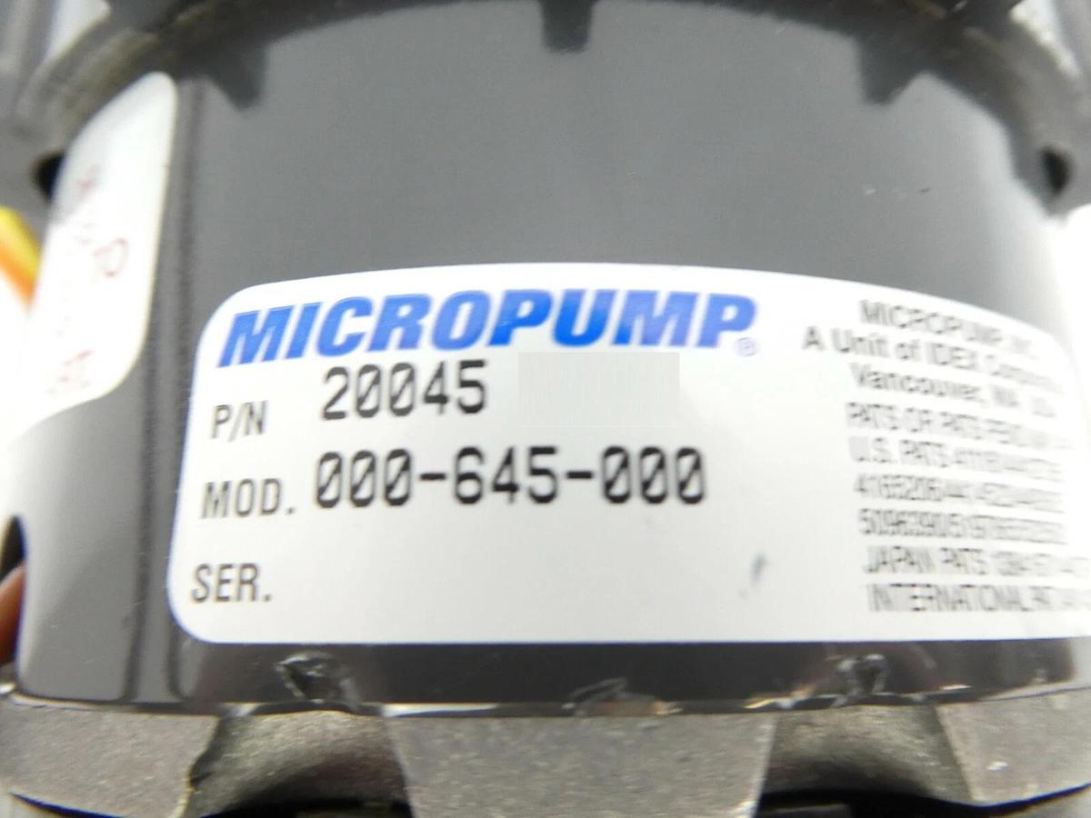 Used Micropump 20045 Pump 000-645-000 with Emerson K33MYB5N-772 Motor Working Surplus