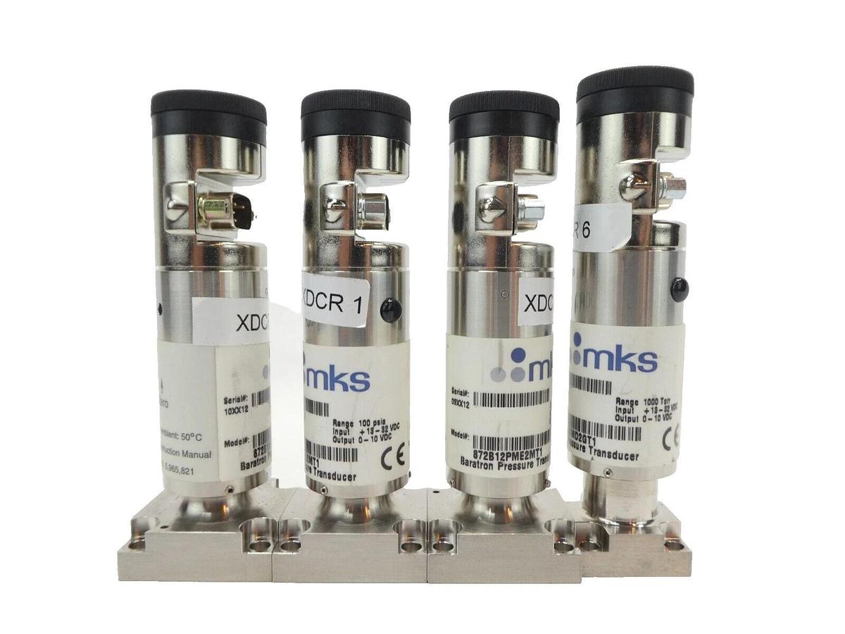 Used MKS Instruments 852B 872B Baratron Pressure Transducer Reseller Lot of 4 Working