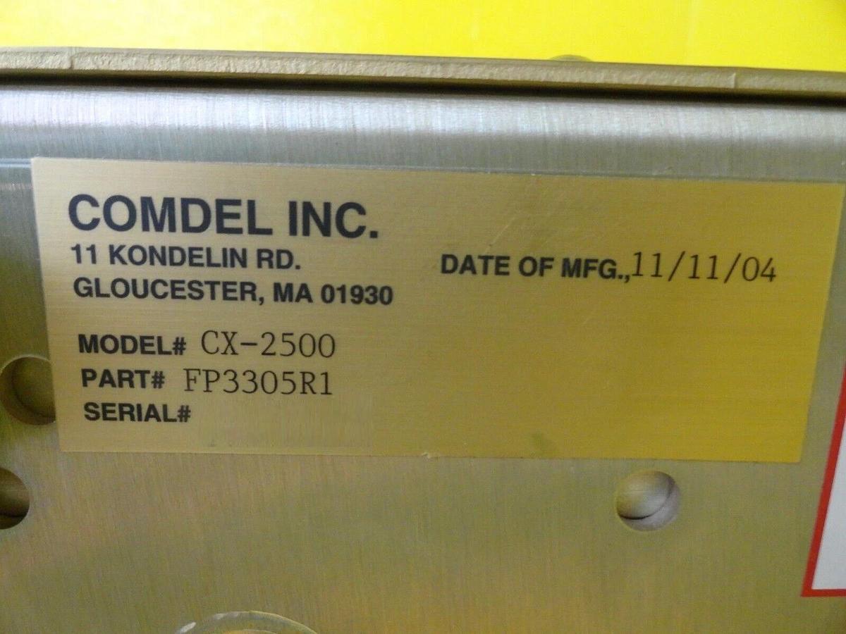 Used CX-2500 Comdel FP3305R1 RF Generator 2.5kW @ 3.39MHz Tested Working Surplus