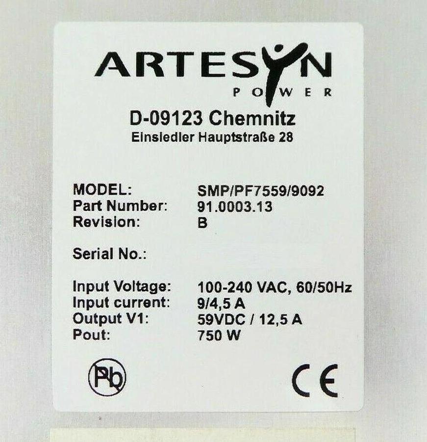 Used Artesyn 91.0003.13 SMP/PF Power Supply SMP/PF7559/9092 Working Surplus