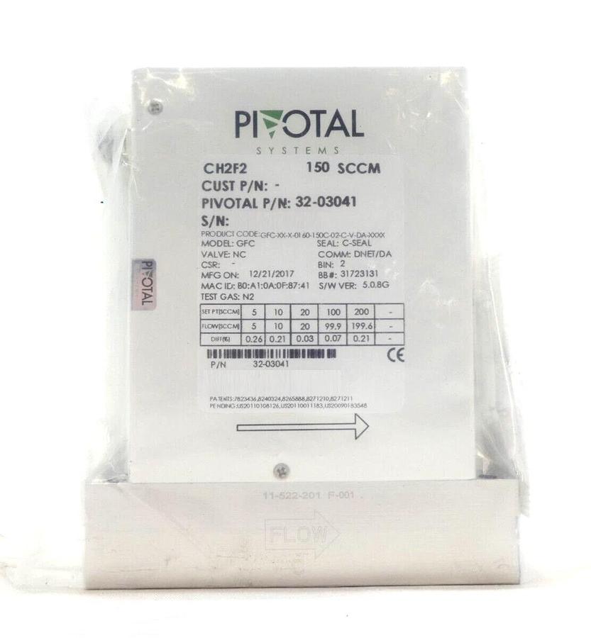 Pivotal Systems 32-03041 Mass Flow Controller MFC 150 SCCM CH2F2 New Surplus