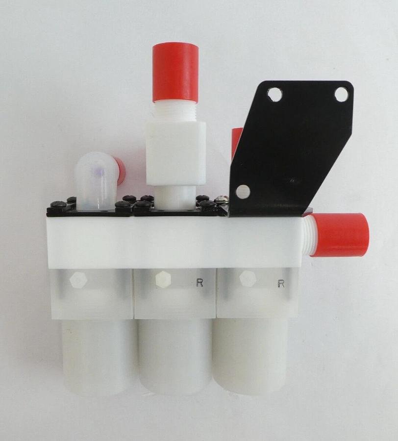 Semitool V0304FS-3PB-098 ASM 3 Stage Valve 1/2 Manifold 3/8 PVD New Surplus