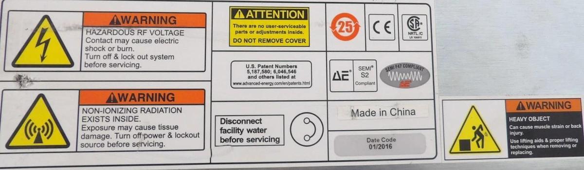 Used HF Paramount 6013 AE Advanced Energy 3156360-141 RF Generator Dented Surplus