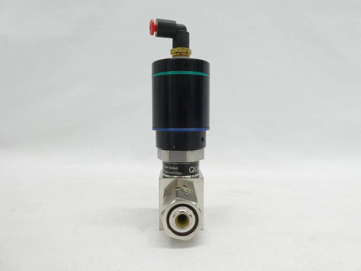 Used Qualiflow 2x10-9atm.cm3/Sec 2-Way Pneumatic Valve Male/Female Lot of 5 Working
