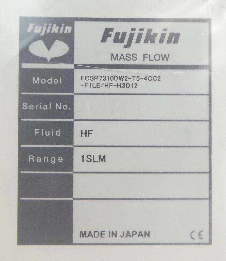 Fujikin FCSP7310DW2-T5-4CC2-FILE/HF-H3D12 Mass Flow Controller MFC New Surplus
