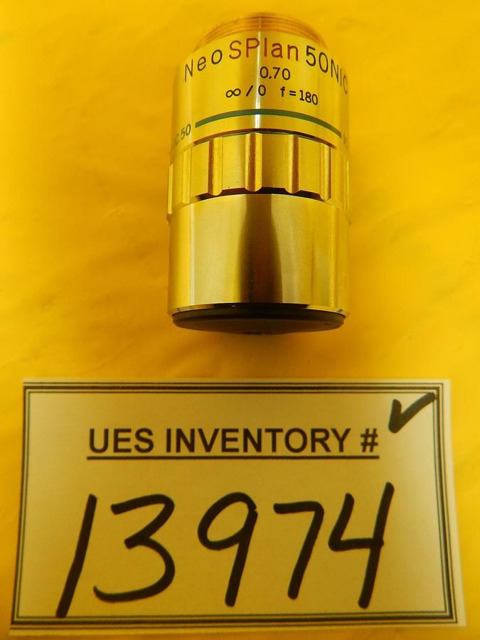 Used Olympus NeoSPlan 50 NIC 0.70 ∞/0 f=180 Microscope Objective IC 20 KLA-Tencor