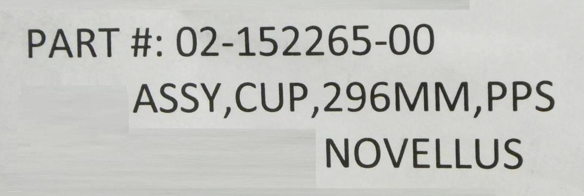 Used Novellus Systems 02-152265-00 296MM PPS Cup Cleaned Working Surplus