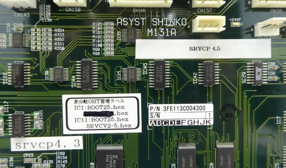 Used Asyst Shinko 3FE113C004300 Servo Control PCB M131A SRVCP 4.5 SRVCP 4.3 Working