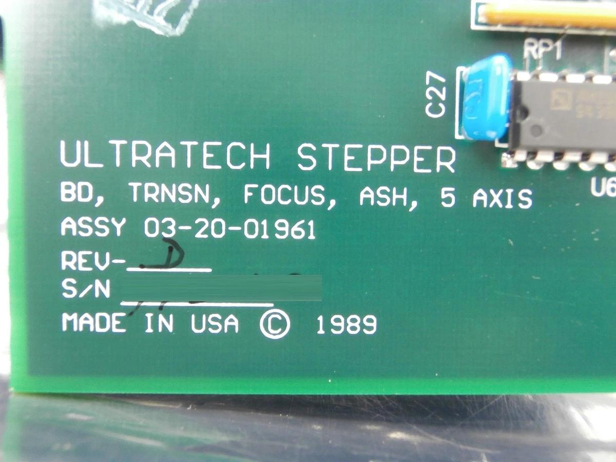 Used Ultratech Stepper 03-20-01961 5 Axis ASH Focus Transition PCB Card Rev. D Used