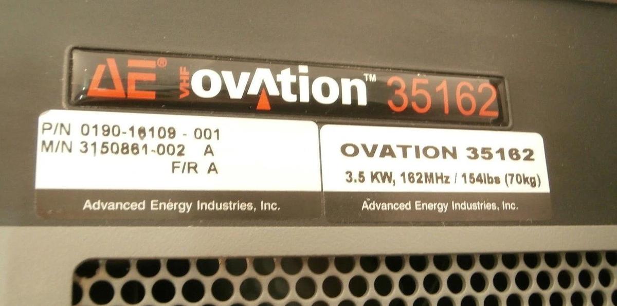 Used VHF Ovation 35162 AE Advanced Energy 0190-16109 RF Generator AMAT Tested Working