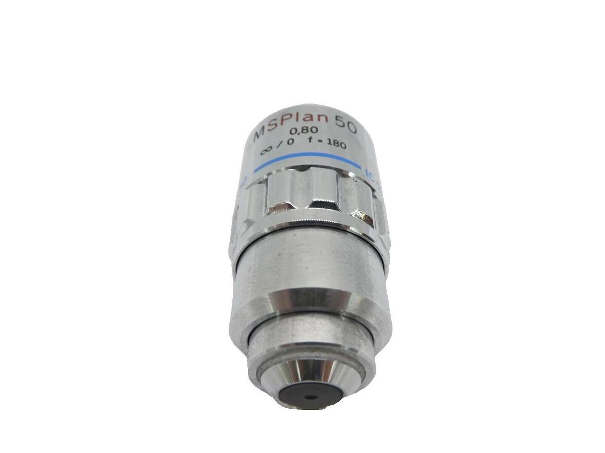Used Olympus Microscopy MSPlan 50 Microscope Objective 0.80 ∞/0 f=180 IC 50 Working