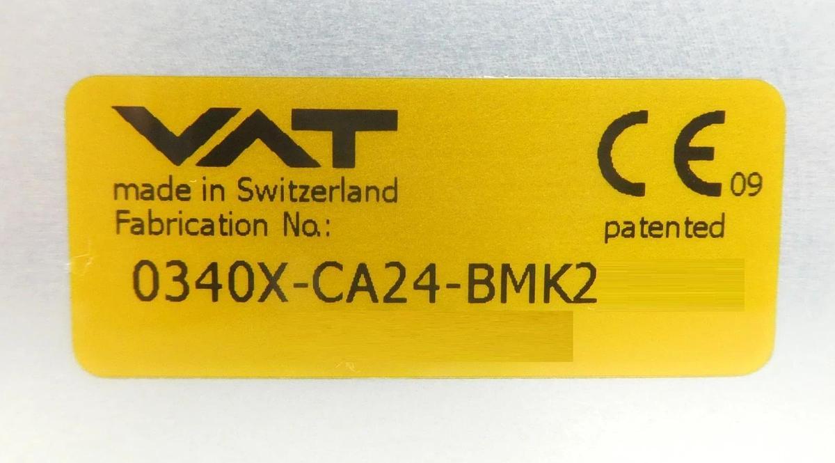 Used VAT 0340X-CA24-BMK2 300mm Pneumatic Vacuum Slit Valve Actuator and Gate Scuffed