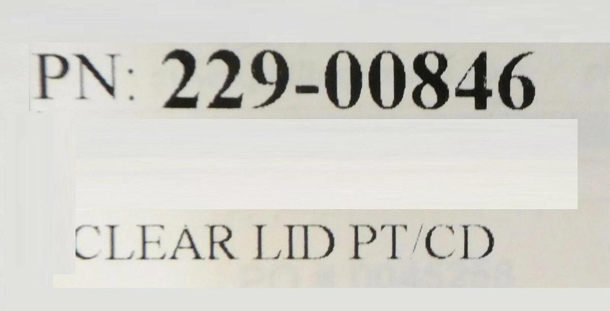 OEM Group 229-00846 Clear Lid PT/CD Philip's Plastics New Surplus