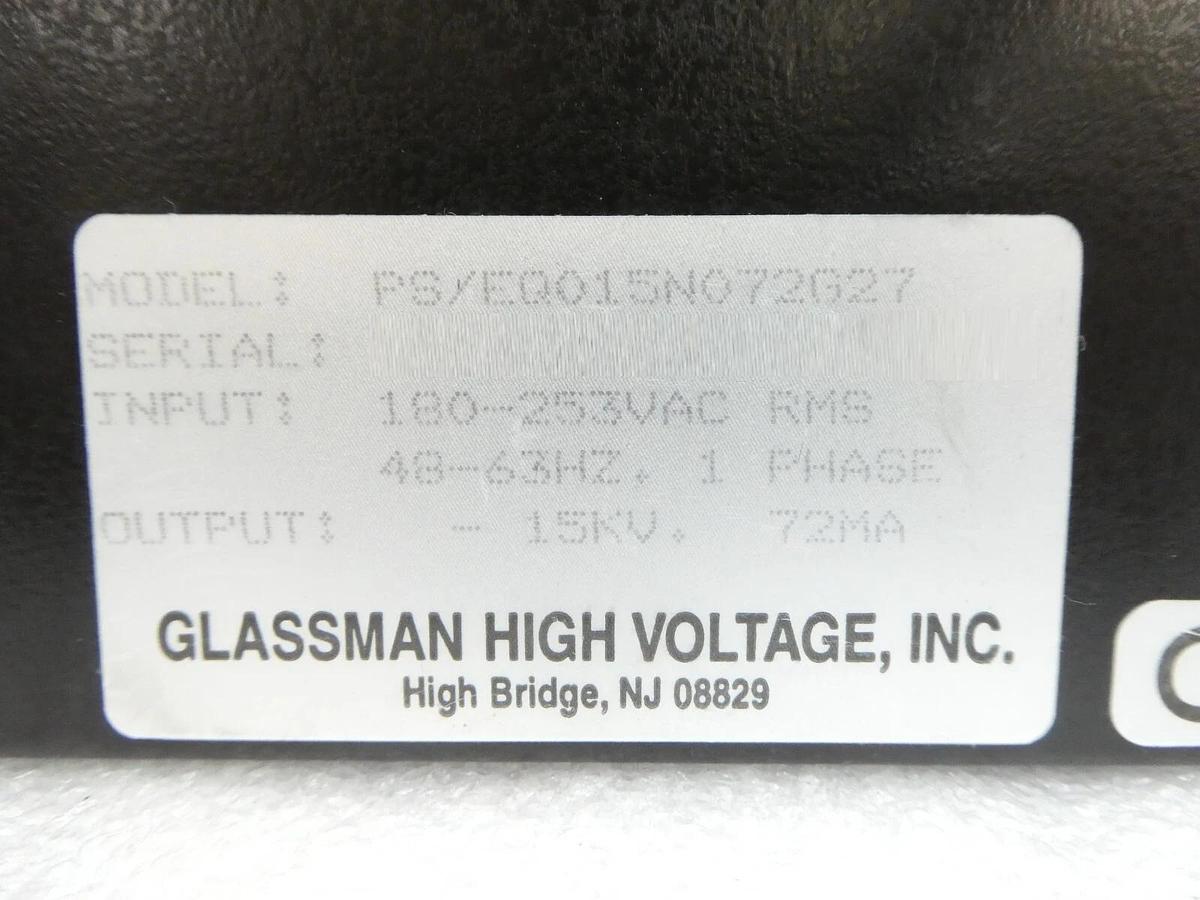 Used Glassman High Voltage PS/EQ015N072G27 Power Supply AMAT Working Surplus