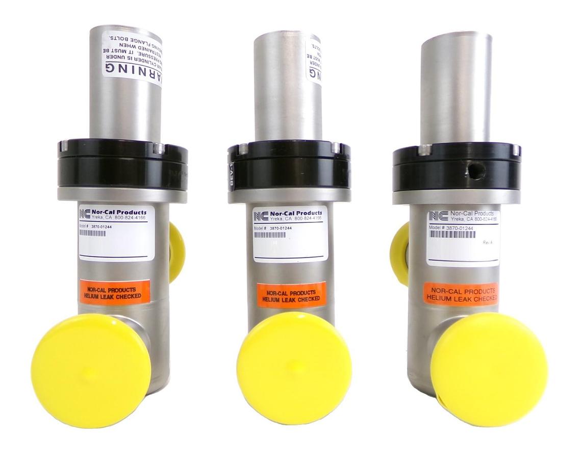 Used Nor-Cal Products 3870-01244 Angle Valve AMAT Reseller Lot of 3 Working