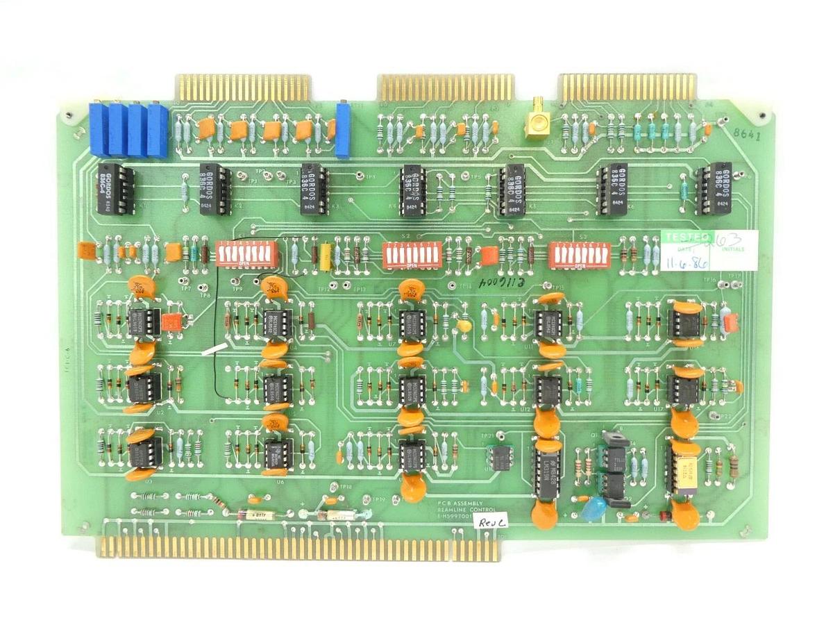 Used Varian Semiconductor VSEA E-H5997001 Beam Line Control PCB Card Rev. C Working