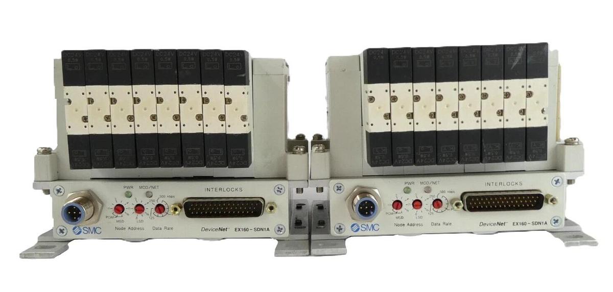 Used SMC EX160-SDN1A 8-Port Pneumatic Manifold VQ1200NY-5-X35 AMAT Lot of 2 Working