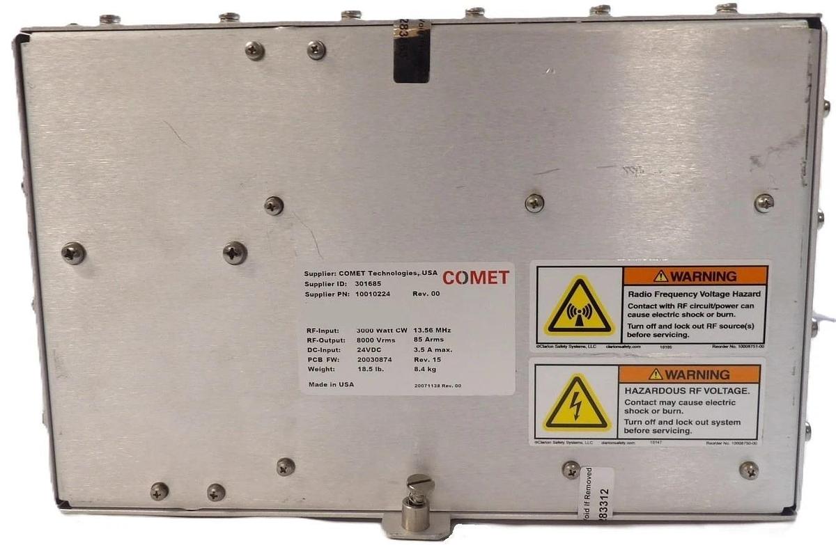Used Comet Technologies 10010224 RF Match 3000W @ 13.56 8000 Vrms OEM Refurbished