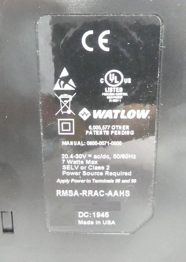 Used Watlow RMSA-RRAC-AAHS 0190-80358 Temperature Controller AMAT Lot of 10 Working
