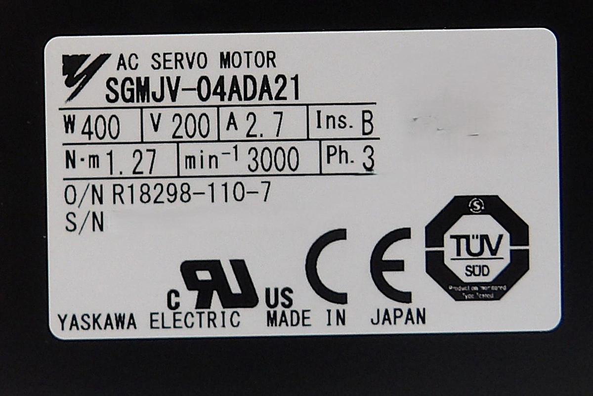 Yaskawa Electric SGMJV-04ADA21 AC Servo Motor New Surplus