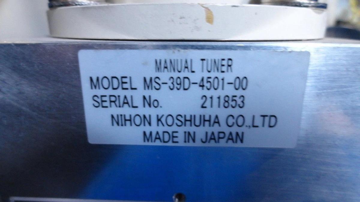 Used Nihon Koshuha MBA-010-H-2 1kW RF Matching Box Assembly MS-39D-4501-00 Working