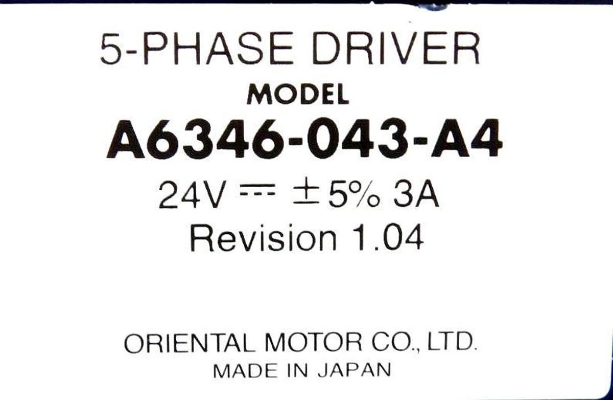 Used Oriental Motor A6346-043-A4 5-Phase Driver Module Assembly Working Surplus