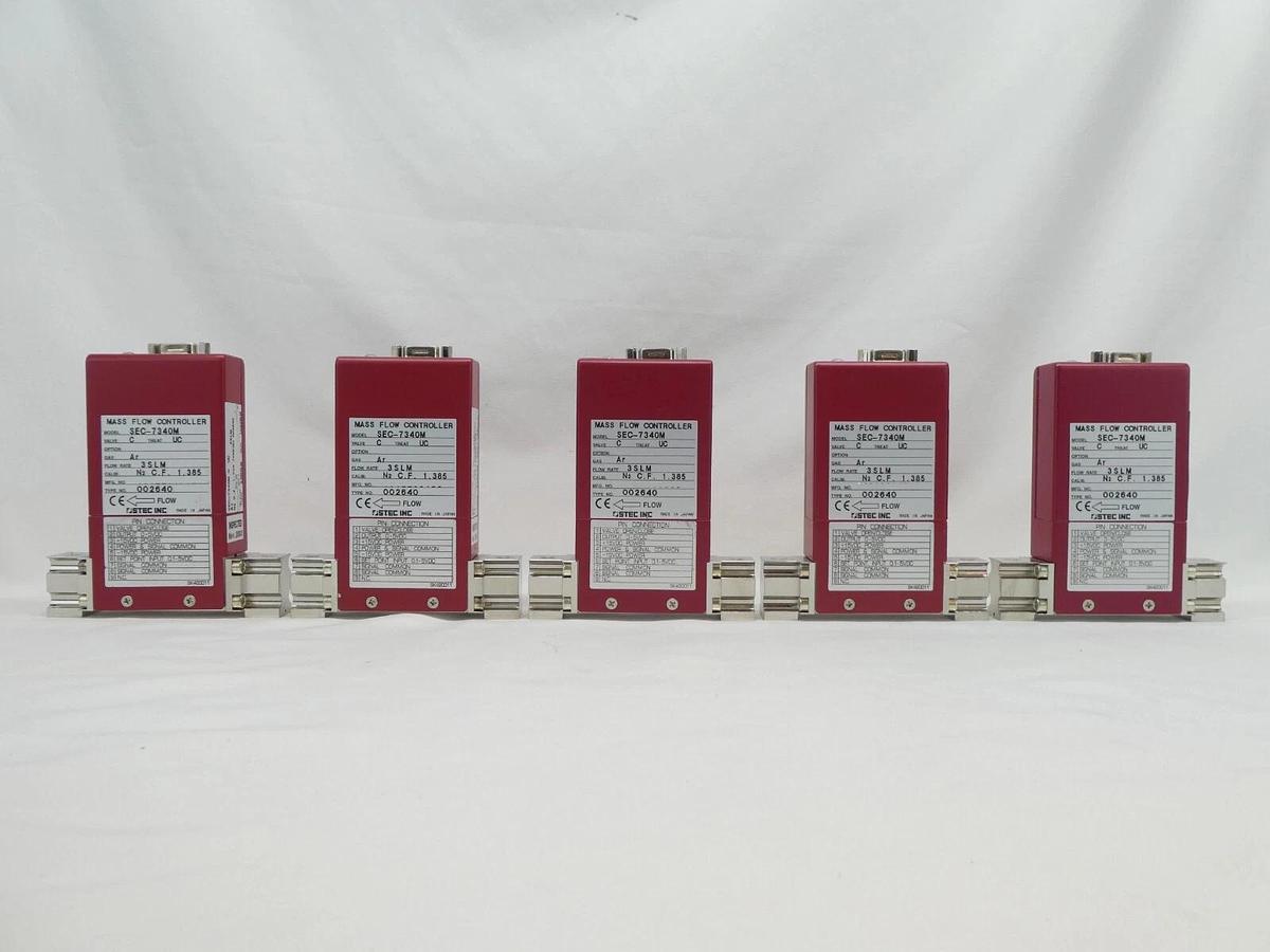 Used STEC SEC-7340M Mass Flow Controller MFC 3 SLM Ar Reseller Lot of 5 Working