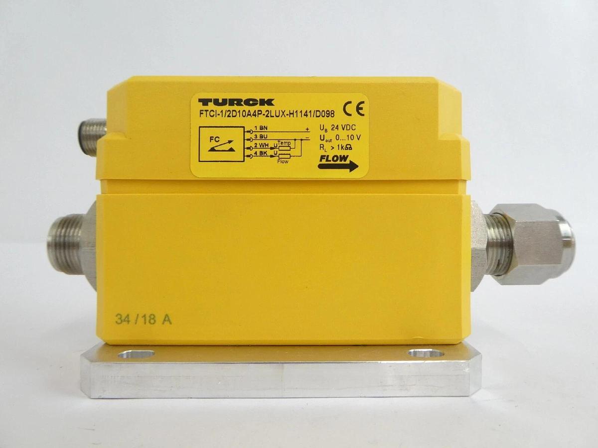 Used Turck FTCI-1/2D10A4P-2LUX-H1141/D098 Digital Flow Monitor AMAT Lot of 6 Working