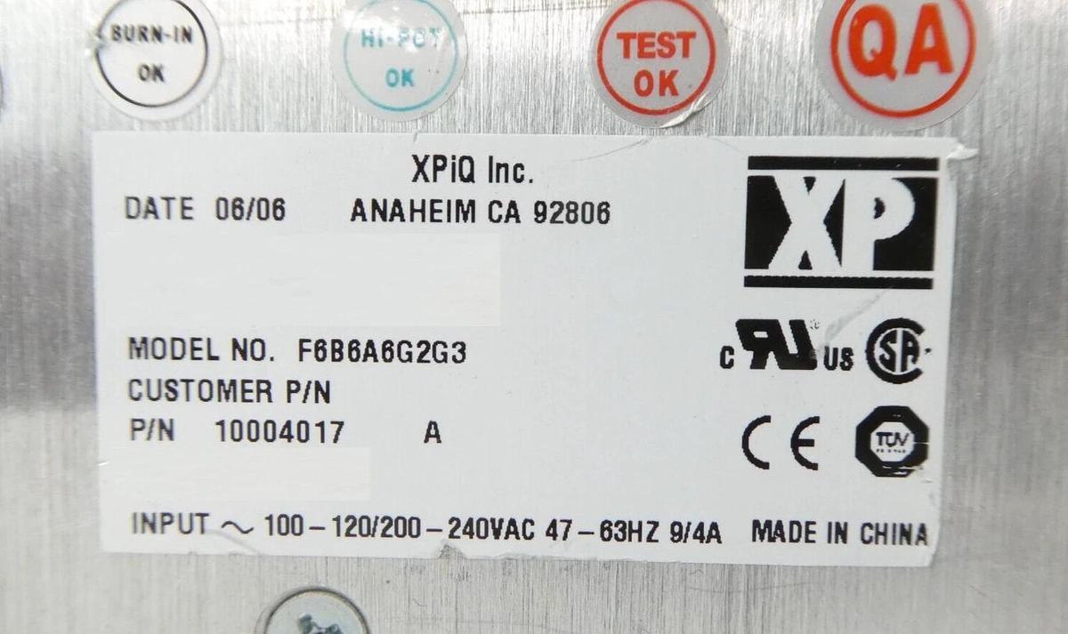 Used XP Power F6B6A6G2G3 DC Power Supply XPiQ 10004017 200015-01 AMAT Working Surplus