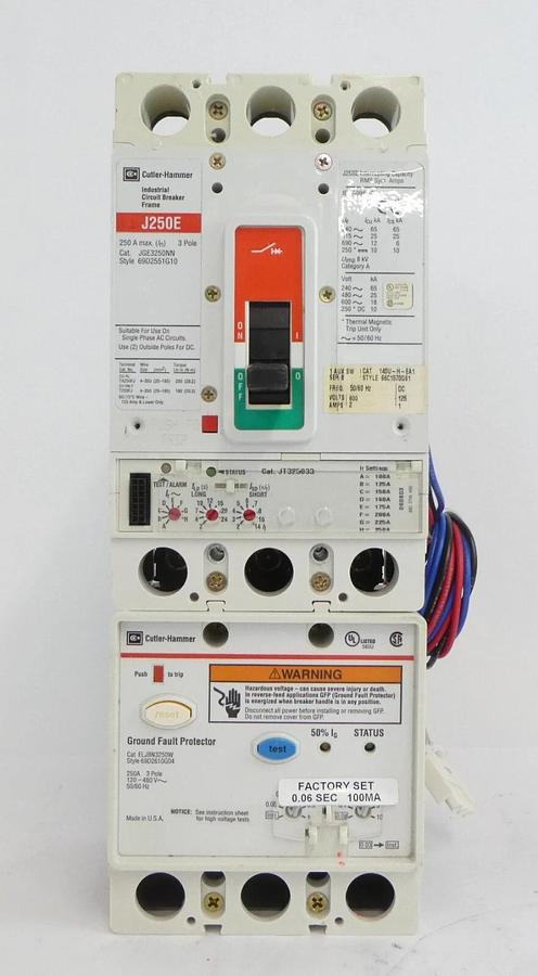 Used Eaton JGE3250NN Circuit Breaker J250E ELJBN3250W Reseller Lot of 3 Working