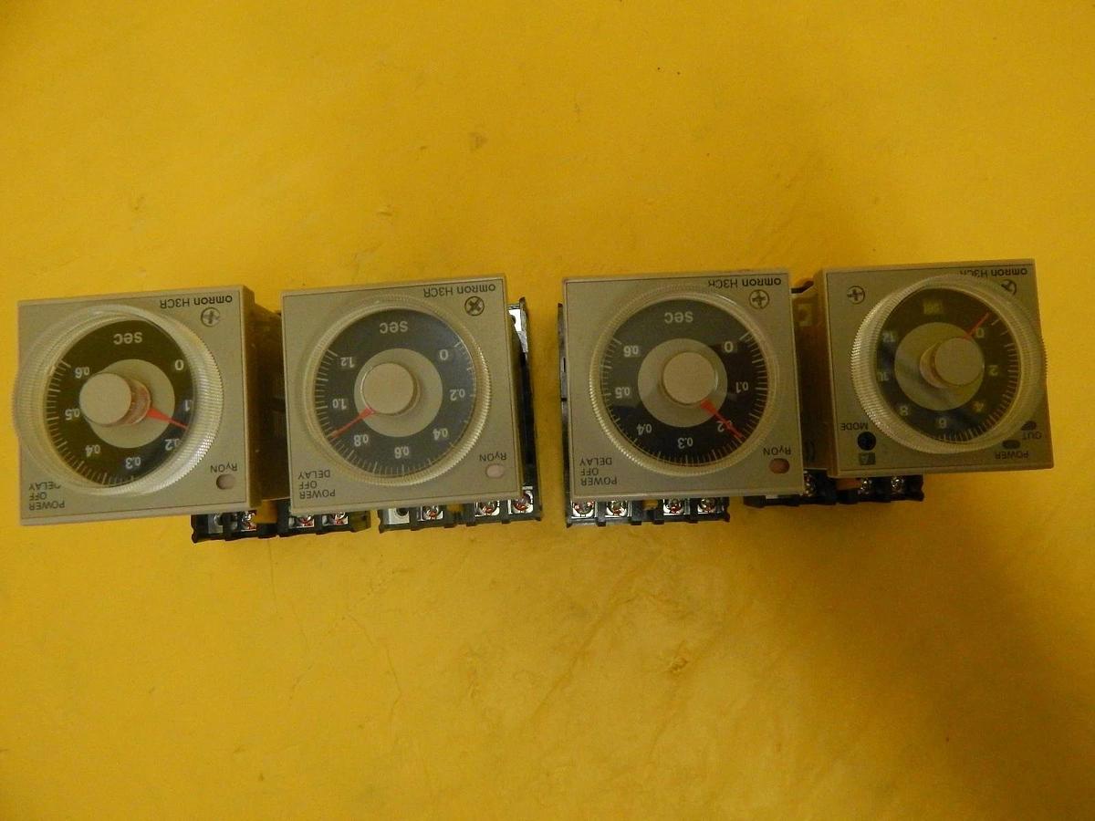 Used Omron H3CR Analog Timer Lot of 4 H3CR-H8L H3CR-A8 TEL Tokyo Electron PR300Z Used