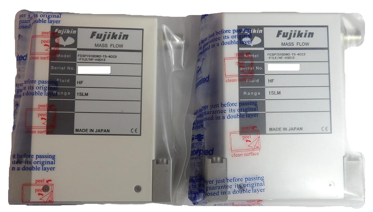 Used Fujikin FCSP7310DW2-T5-4CC2-F1LE/HF-H3D12 Mass Flow Controller MFC Lot of 2 New