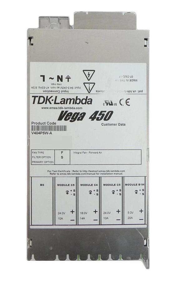 Used TDK-Lambda V404P5W-A Modular Power Supply Assembly Vega 450 Working Surplus
