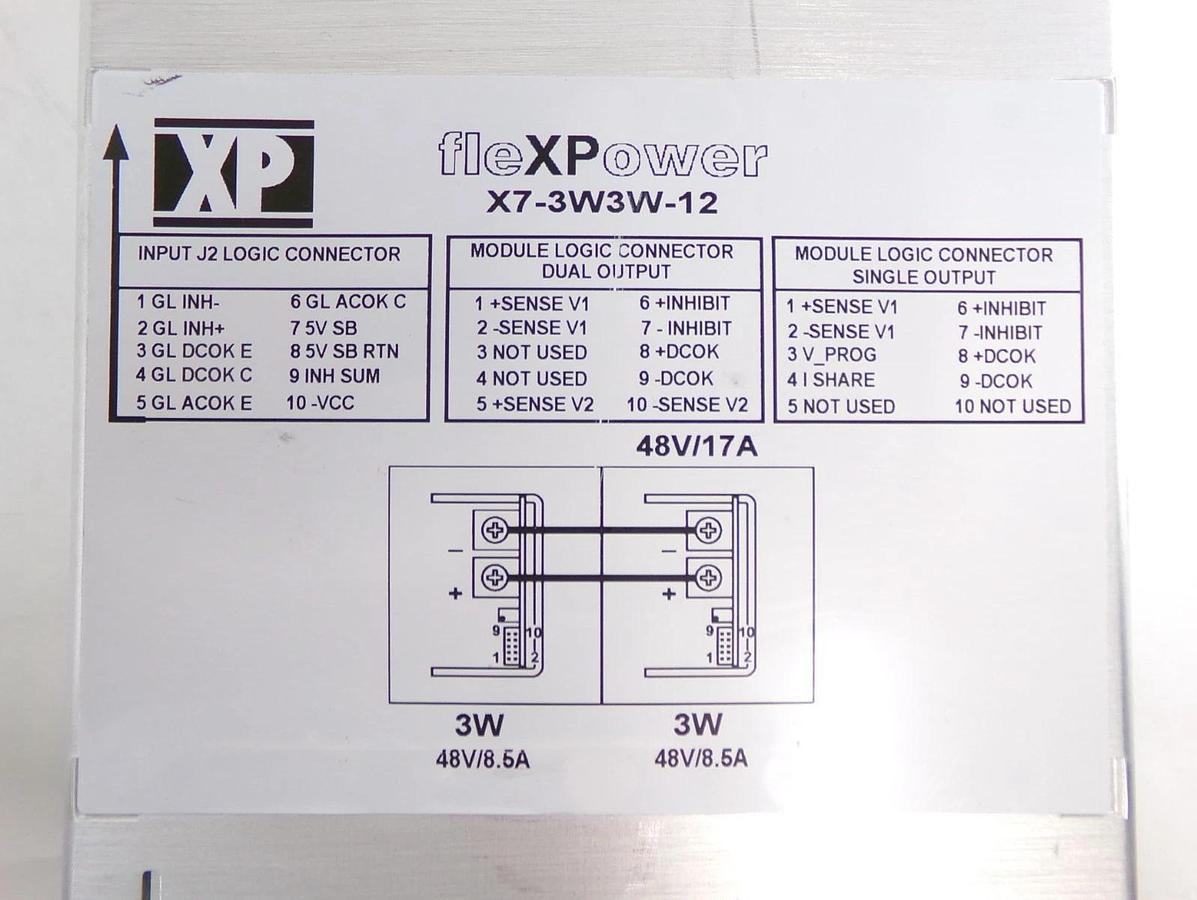 Used XP Power X7-3W3W-12 Power Supply Assembly fleXPower Series Working Surplus