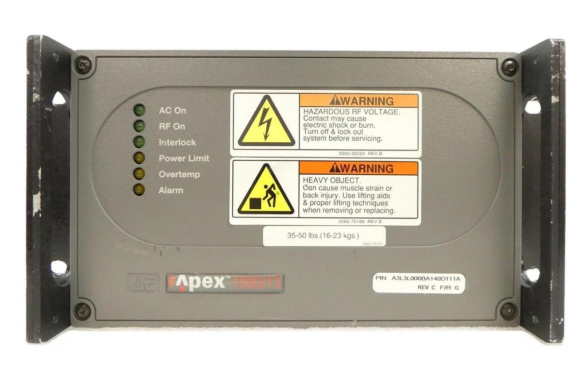 Used Apex 1500/13 AE Advanced Energy A3L3L000BA140D111A RF Generator Tested Working