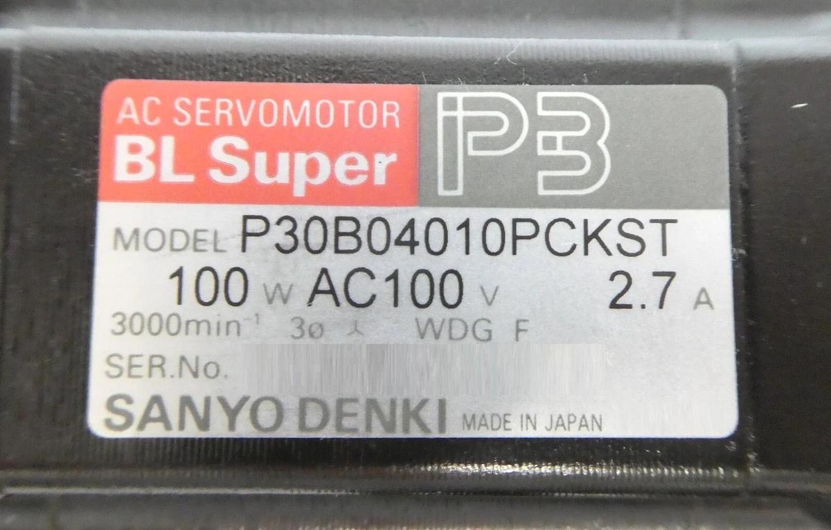 Used Sanyo Denki P30B04010PCKST AC Servo Motor BL Super P3 Lot of 2 Working Surplus