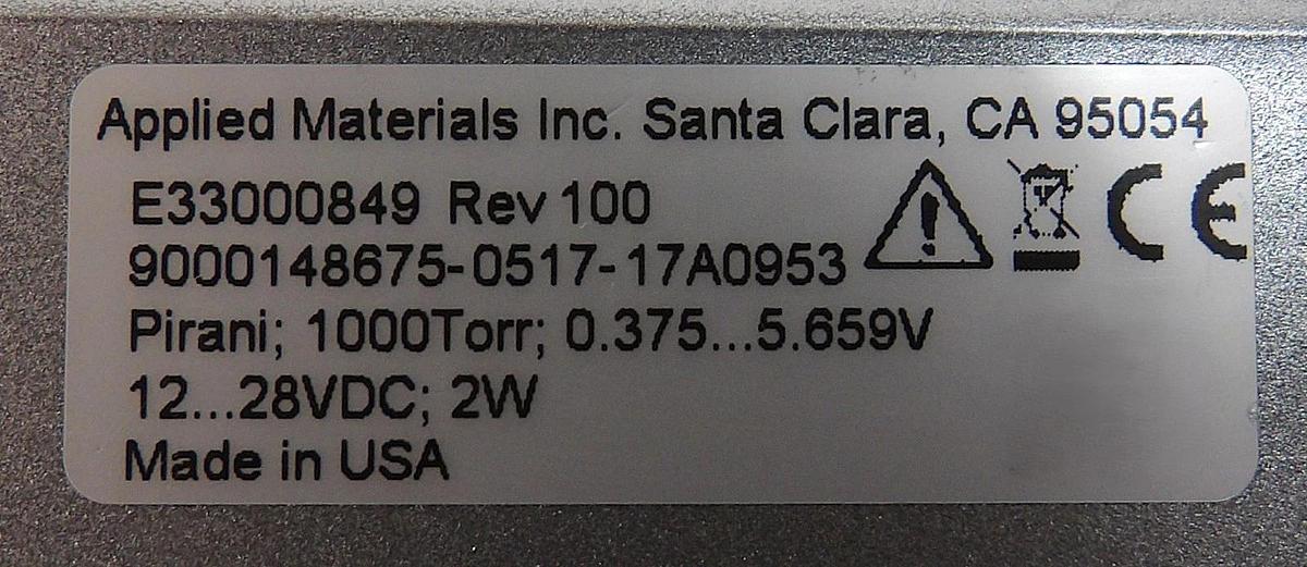Used AMAT Applied Materials E33000849 Digital Pirani Vacuum Gauge Working Surplus