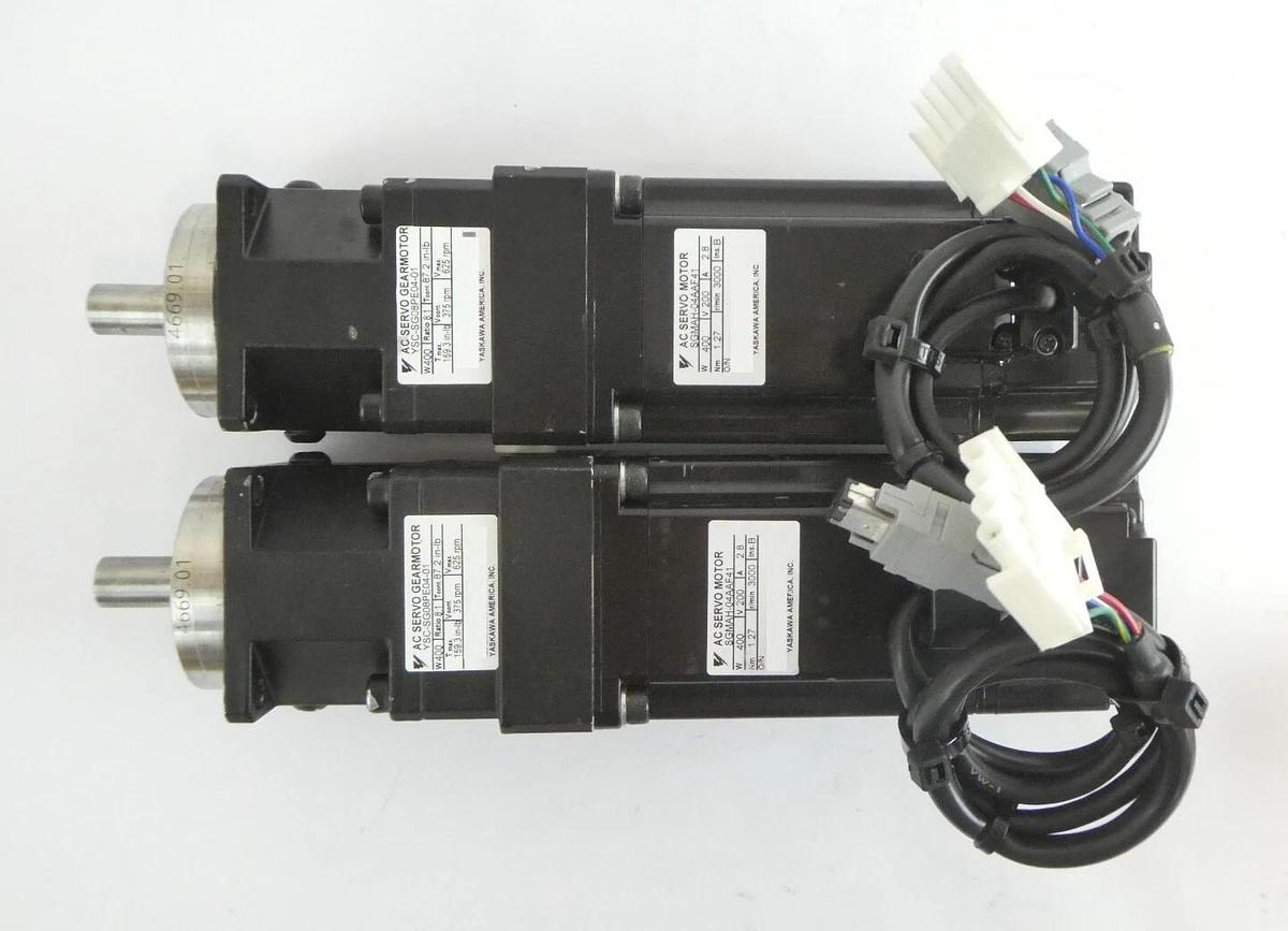 Used Yaskawa SGMAH-04AAF41 YSC-SGMAV-04-001 Servo Motor Lot of 4 Working Surplus