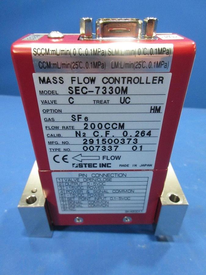 Used Horiba STEC SEC-7330M Mass Flow Controller SF6 200CCM Lot of 2 Used Working