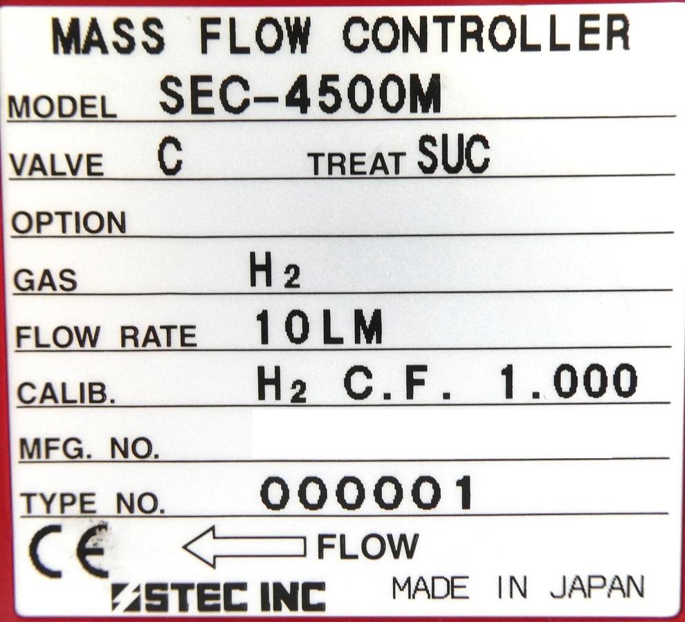 Used Horiba STEC SEC-4500M Mass Flow Controller SEC-4500 10 LM H2 Reseller Lot of 3