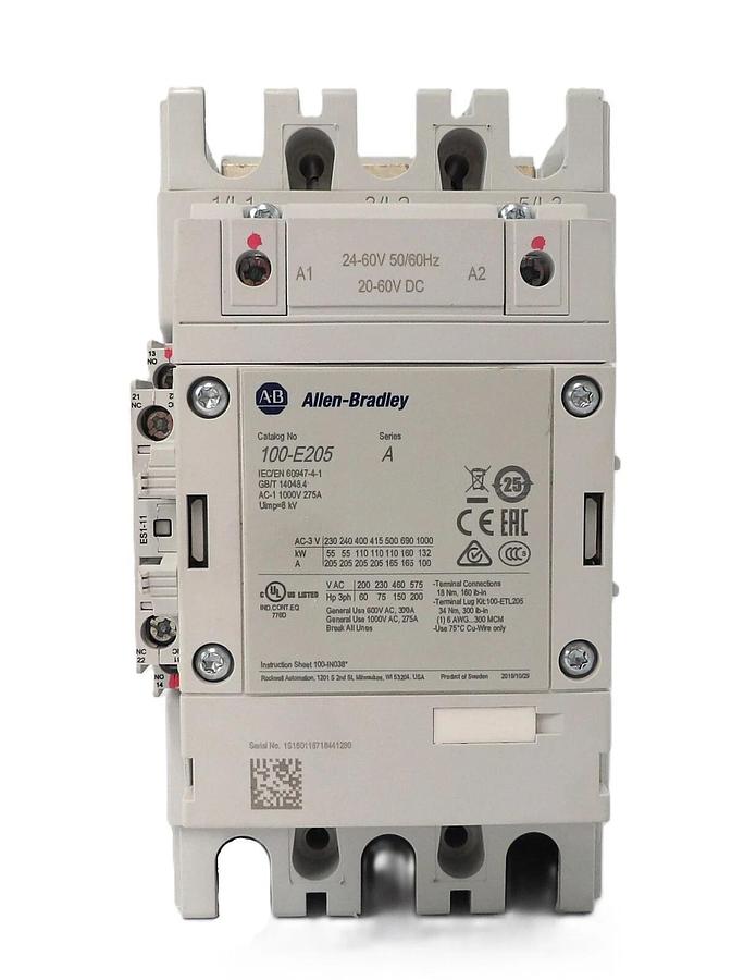 Used AB Allen-Bradley 100-E205 3-Pole Direct On Line Contactor Series A Working