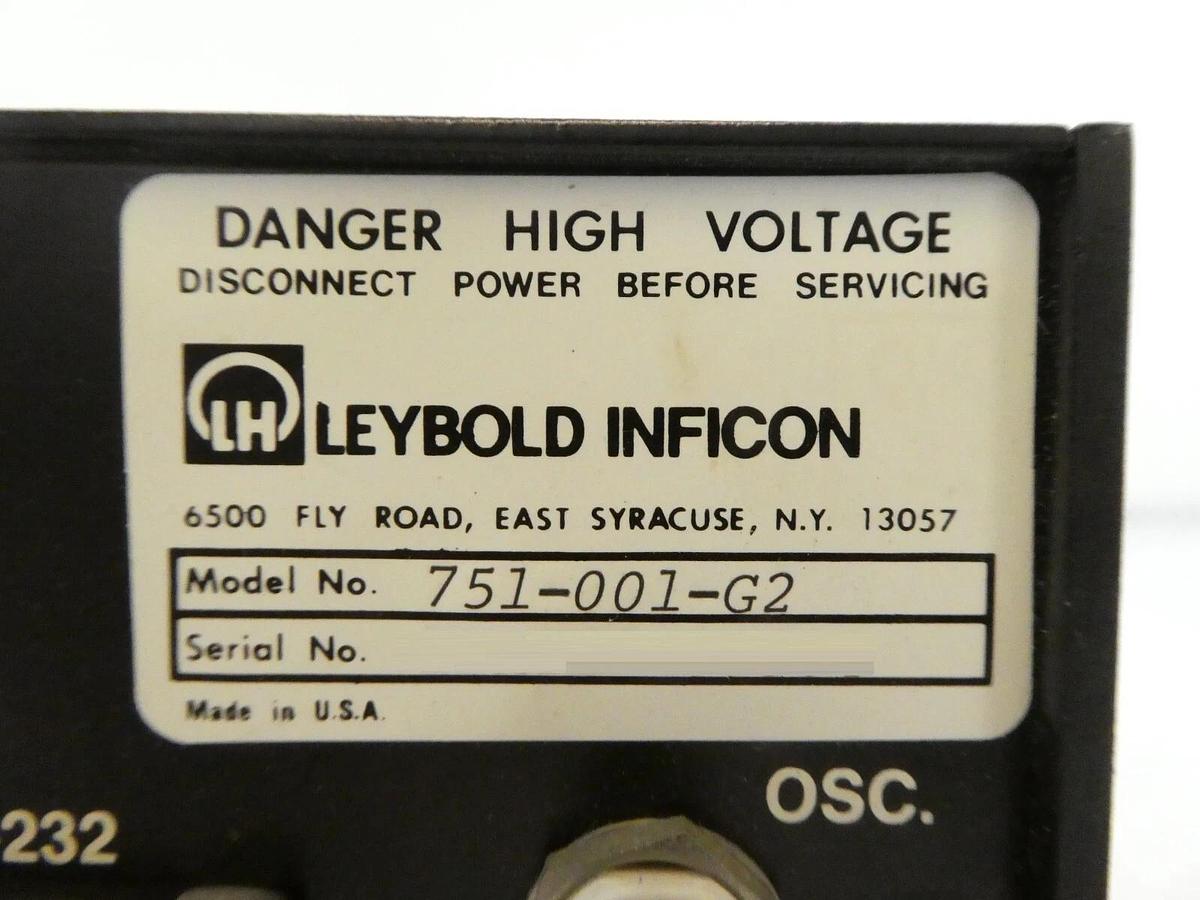Used Leybold Inficon 751-001-G2 Deposition Controller XTC Working Surplus