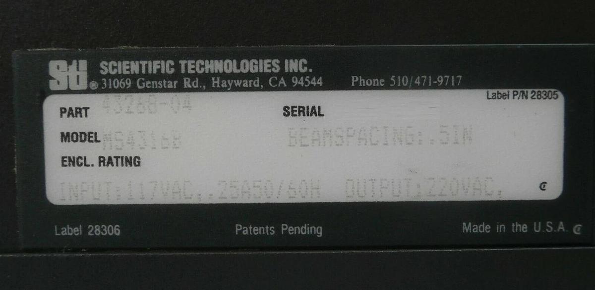 Used Sti 43268-04 Light Curtain Controller MiniSafe/FlexSafe 4300B Series MS4316B