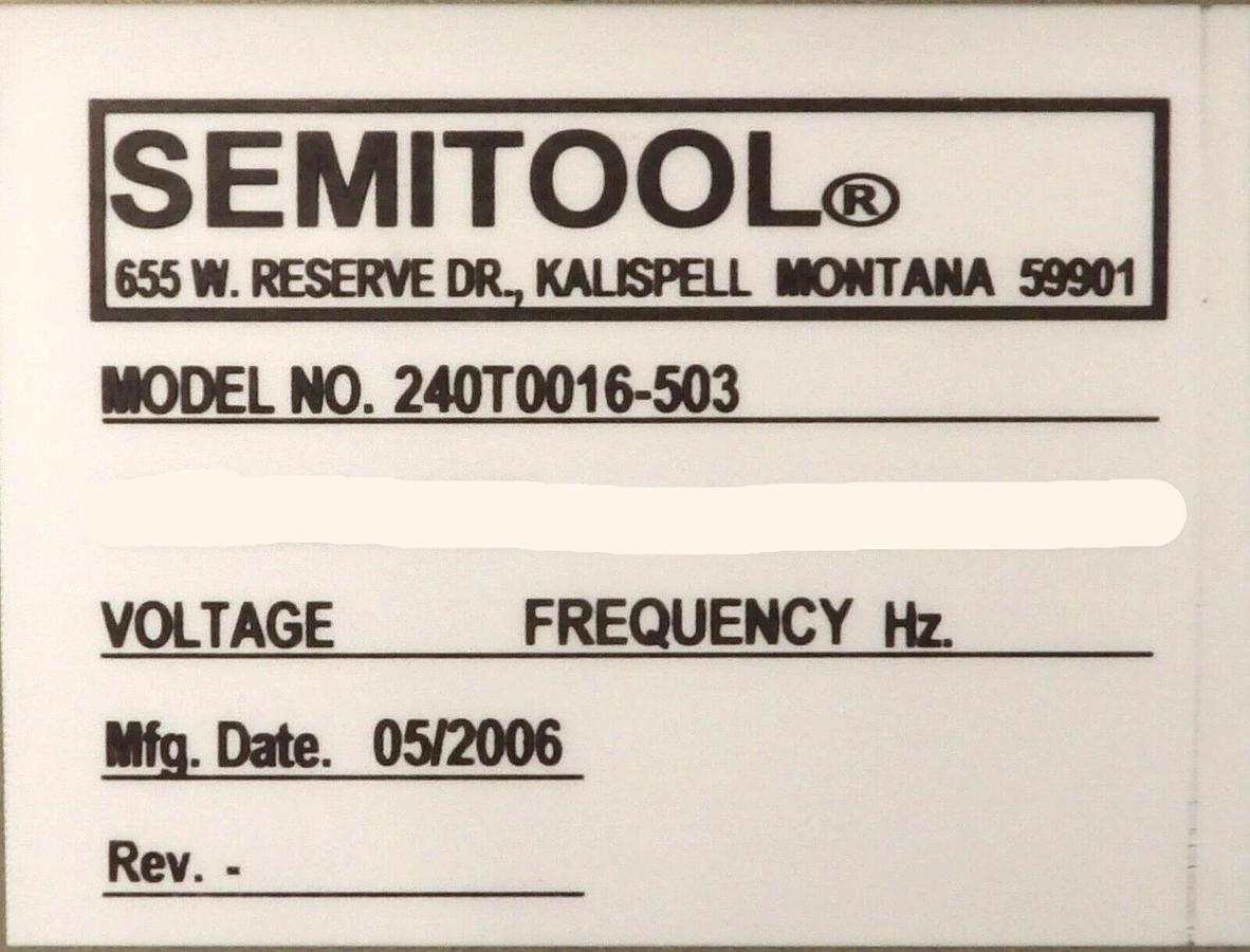 Refurbished Semitool 240T0016-503 Servo Spin Spray Lift Rotate Assembly Refurbished